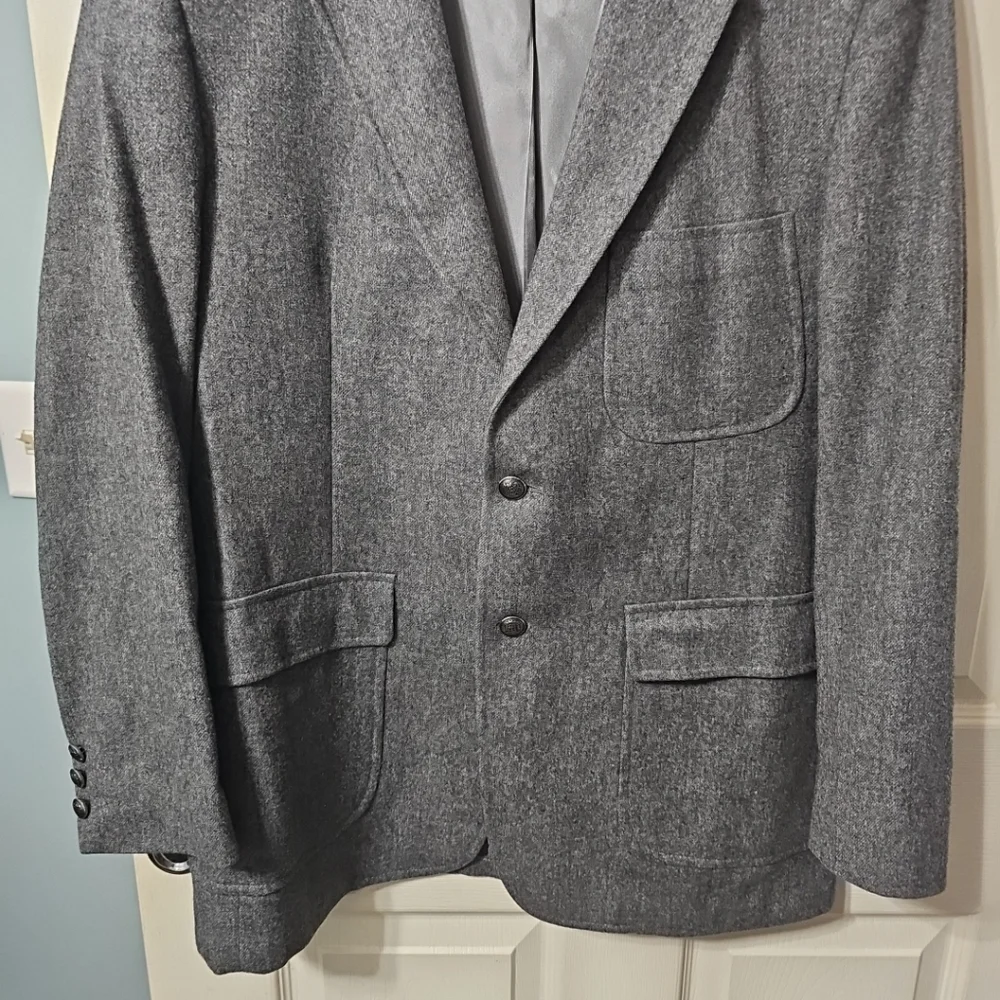 Bartleigh Exclusive Benoits Maine Grey‎ Wool Tweed Sports Coat Vintage Men's 40R